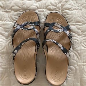 Floral croc sandals
